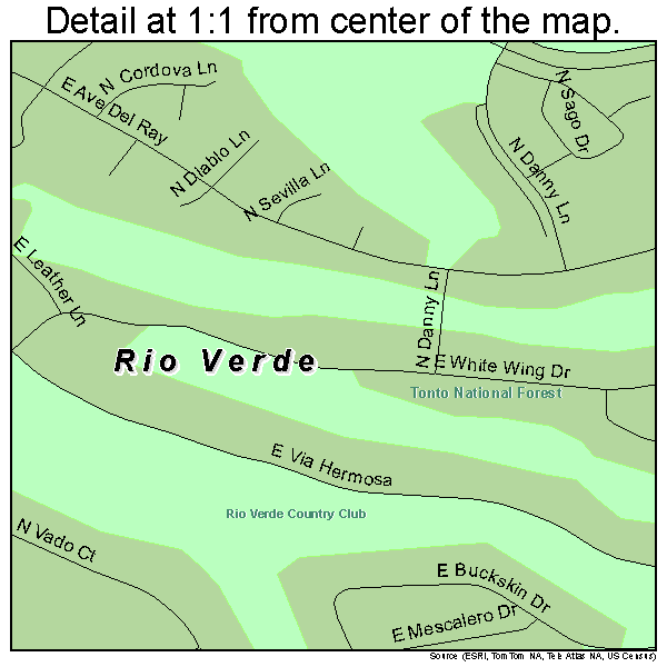 Rio Verde, Arizona road map detail