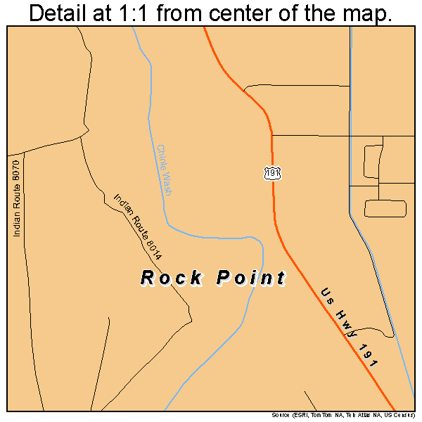 Rock Point, Arizona road map detail