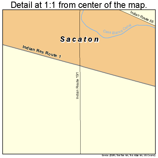 Sacaton, Arizona road map detail