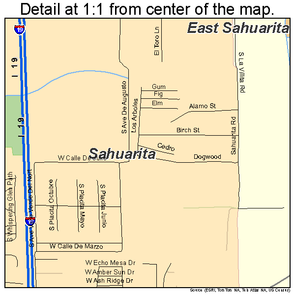 Sahuarita, Arizona road map detail
