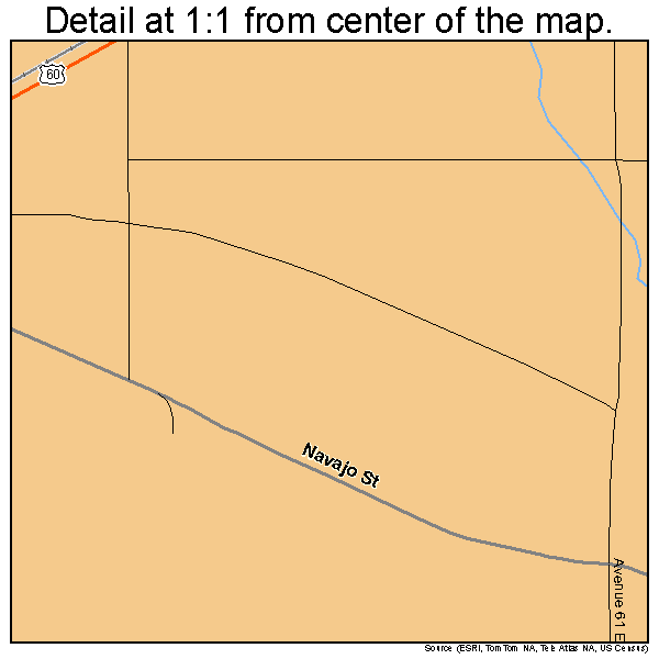 Salome, Arizona road map detail