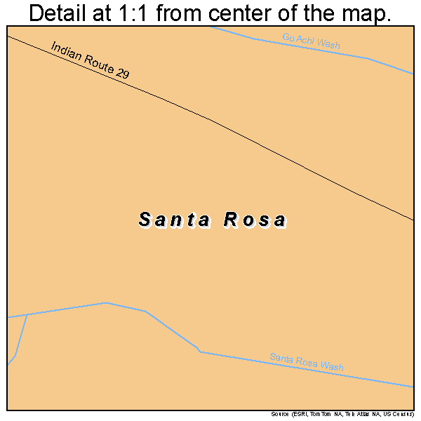 Santa Rosa, Arizona road map detail