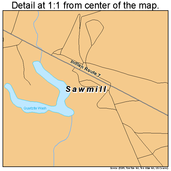 Sawmill, Arizona road map detail