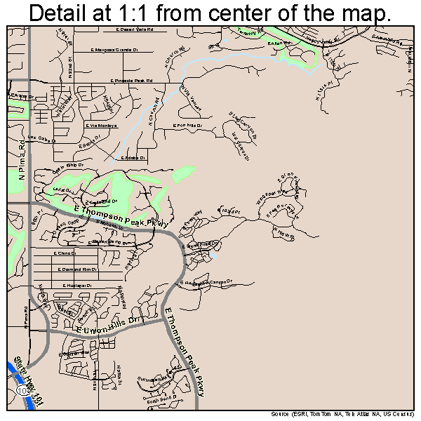 Scottsdale, Arizona road map detail