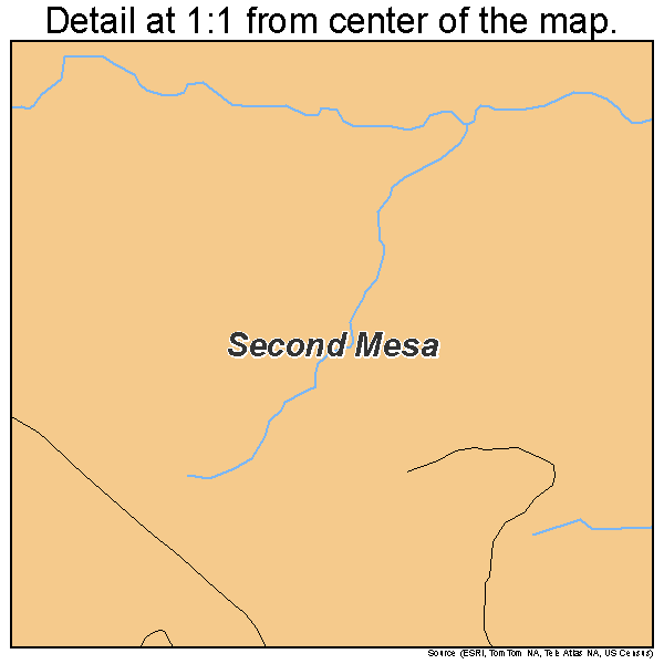 Second Mesa, Arizona road map detail