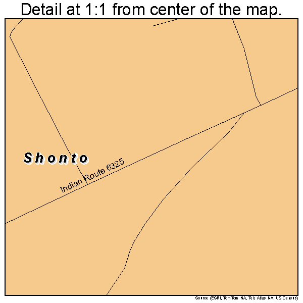 Shonto, Arizona road map detail