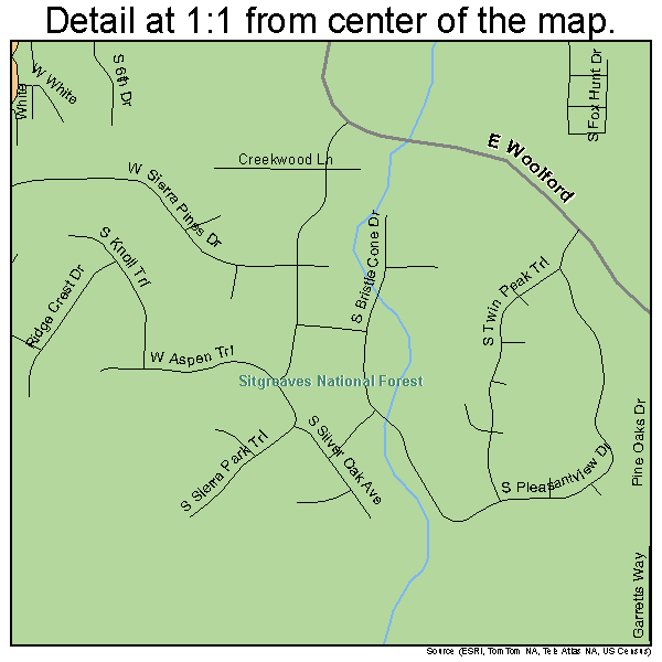 Show Low, Arizona road map detail