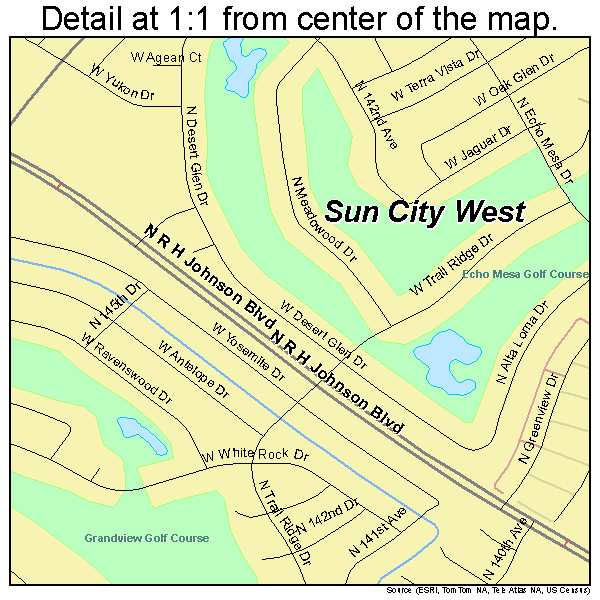 Sun City West, Arizona road map detail