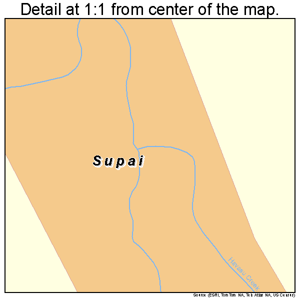 Supai, Arizona road map detail
