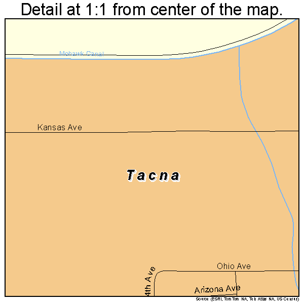 Tacna, Arizona road map detail
