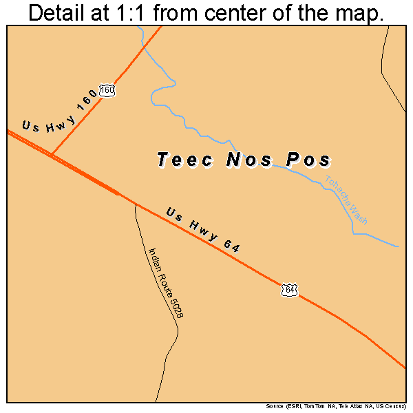 Teec Nos Pos, Arizona road map detail