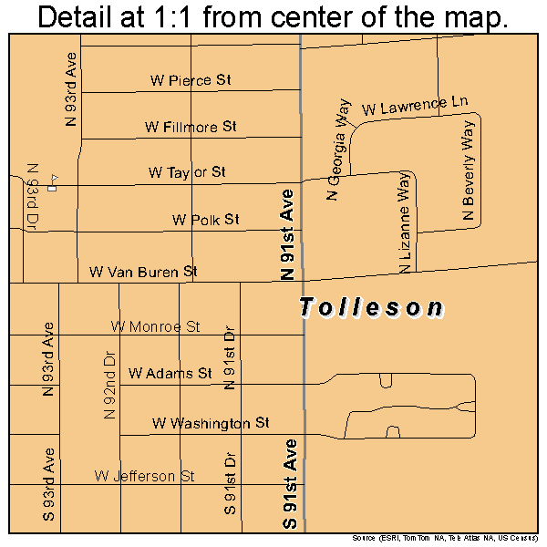 Tolleson, Arizona road map detail