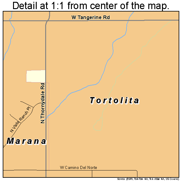 Tortolita, Arizona road map detail