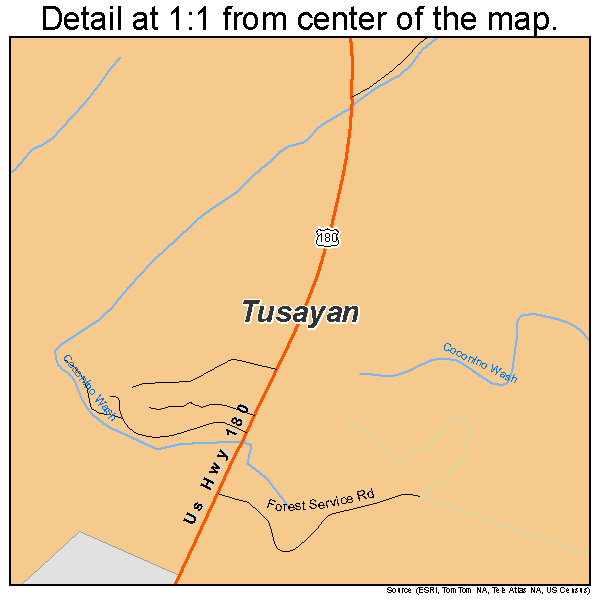Tusayan, Arizona road map detail