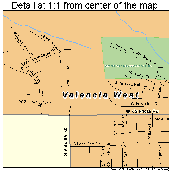 Valencia West, Arizona road map detail