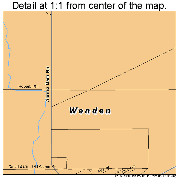 Wenden, Arizona road map detail