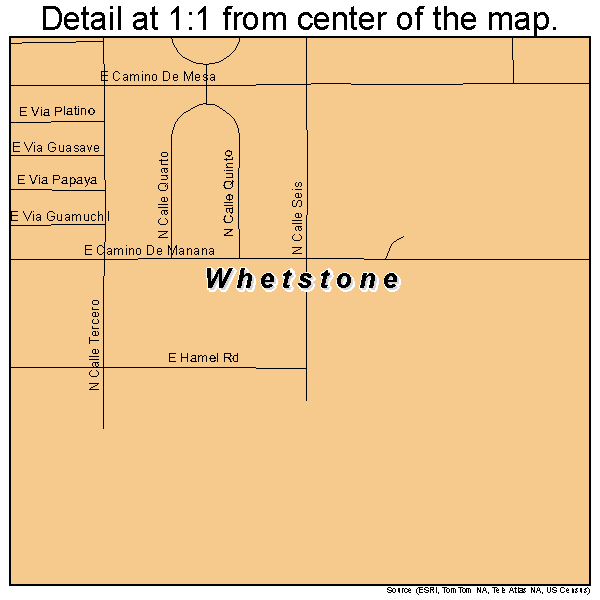Whetstone, Arizona road map detail