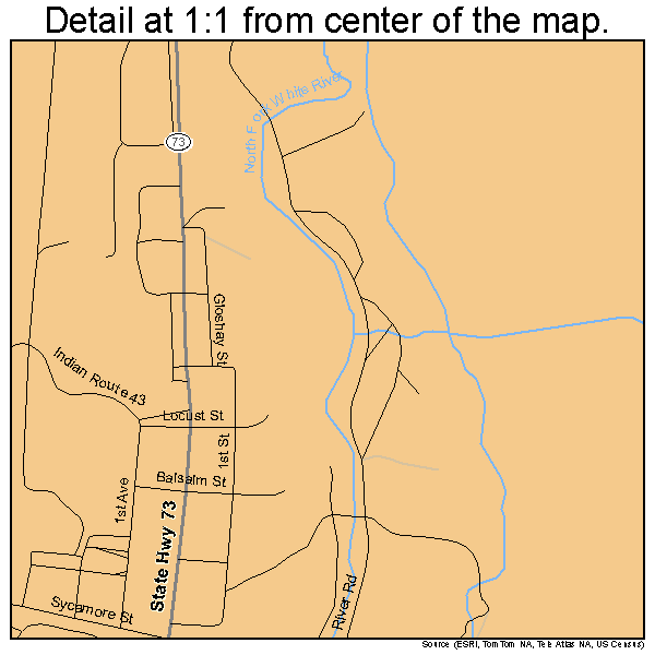 Whiteriver, Arizona road map detail