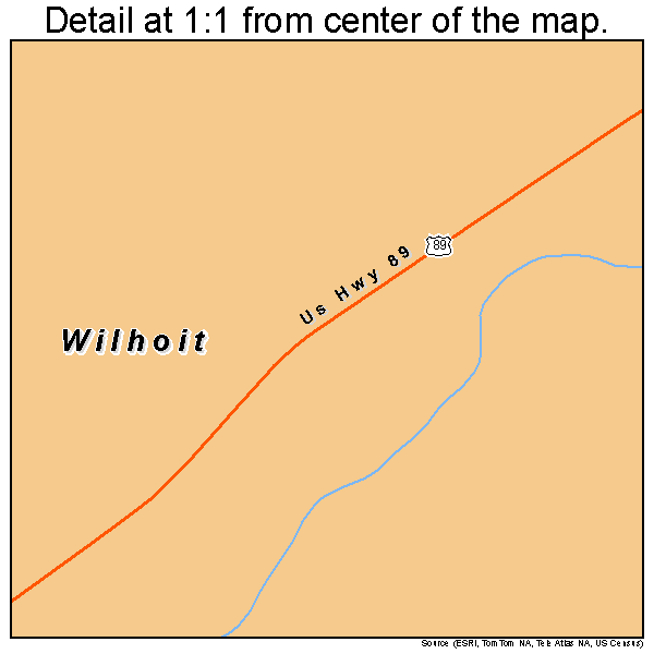Wilhoit, Arizona road map detail