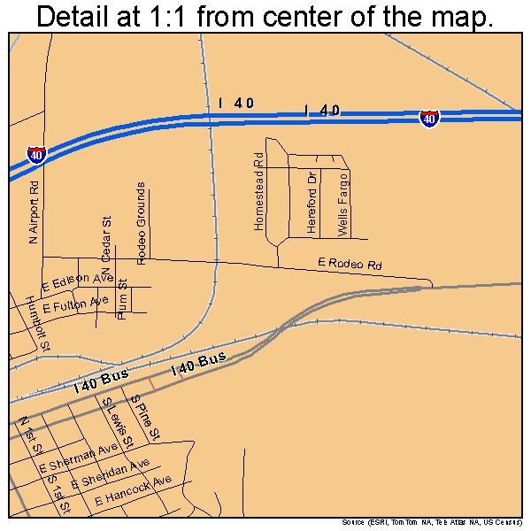 Williams, Arizona road map detail