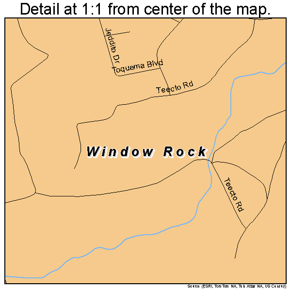 Window Rock, Arizona road map detail