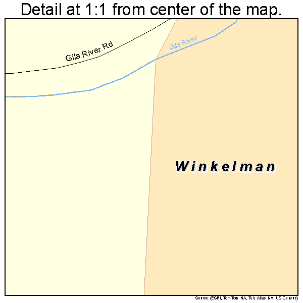 Winkelman, Arizona road map detail