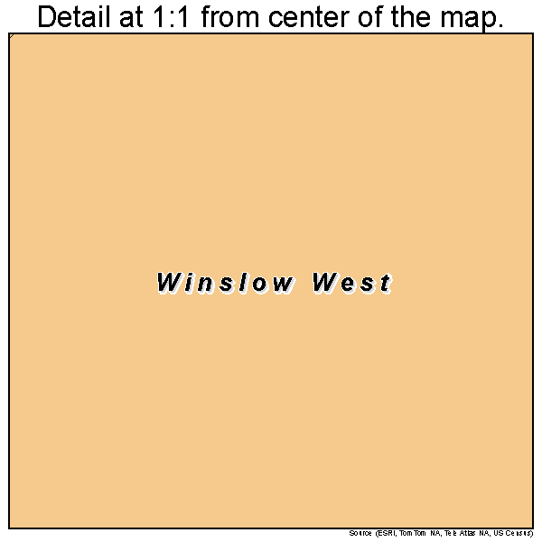Winslow West, Arizona road map detail
