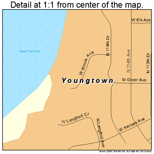 Youngtown, Arizona road map detail