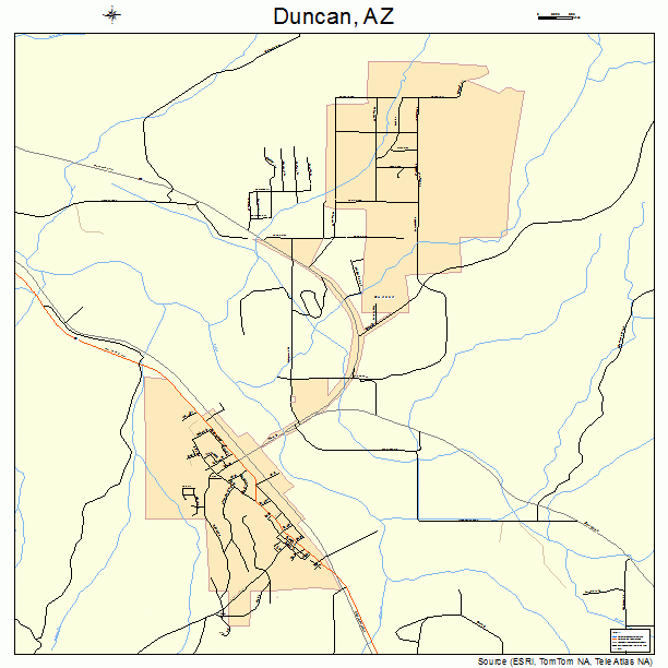 Duncan, AZ street map