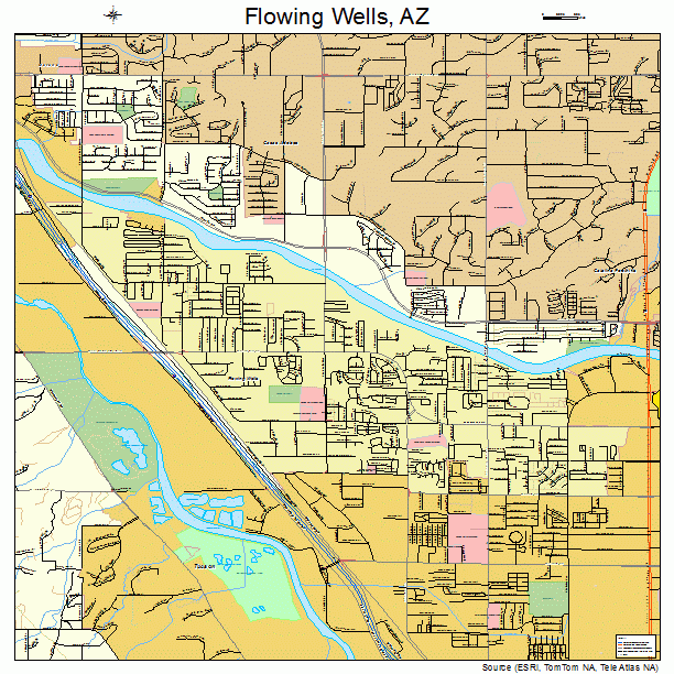 Flowing Wells, AZ street map