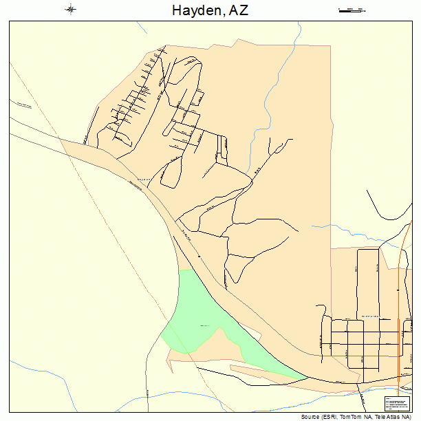 Hayden, AZ street map