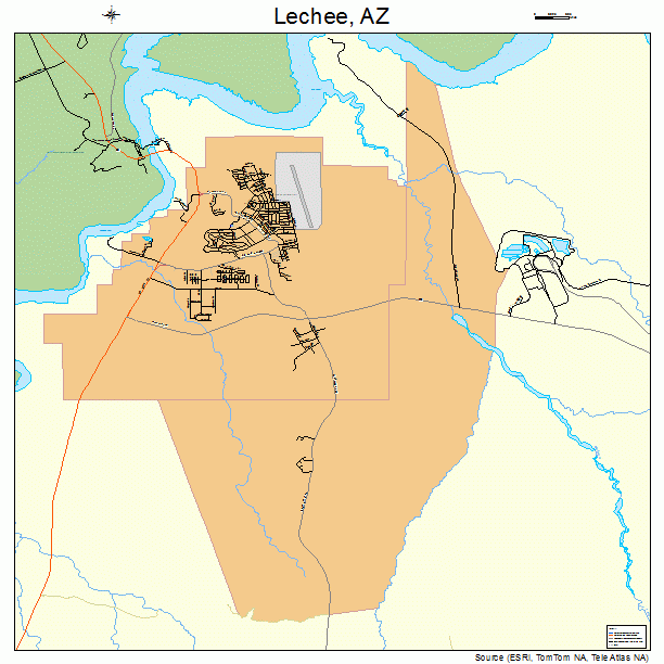 Lechee, AZ street map