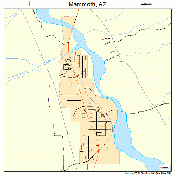 Mammoth, AZ street map