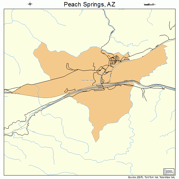 Peach Springs, AZ street map