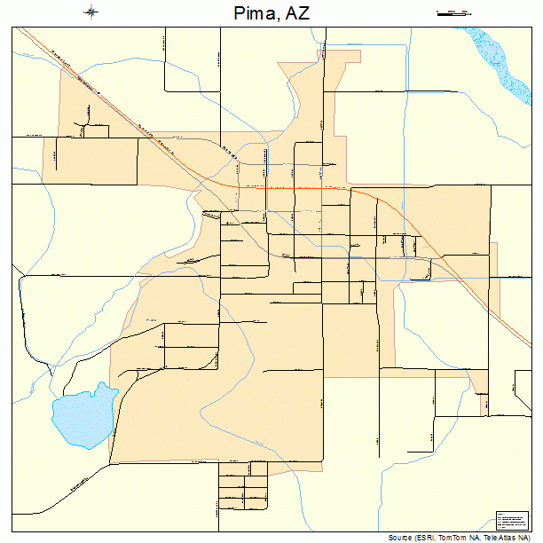 Pima, AZ street map