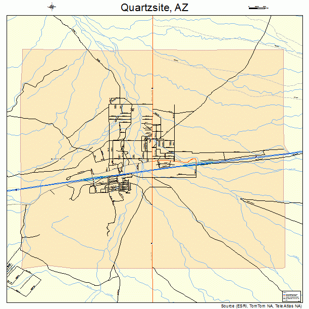 Quartzsite, AZ street map