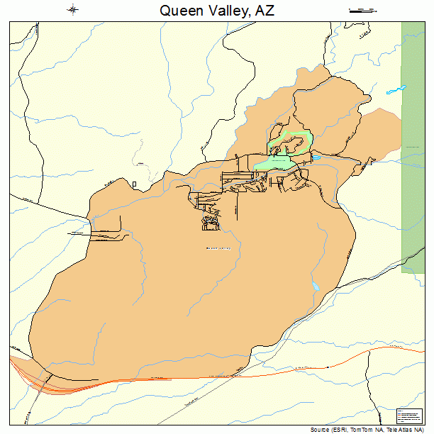 Queen Valley, AZ street map