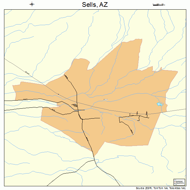 Sells, AZ street map