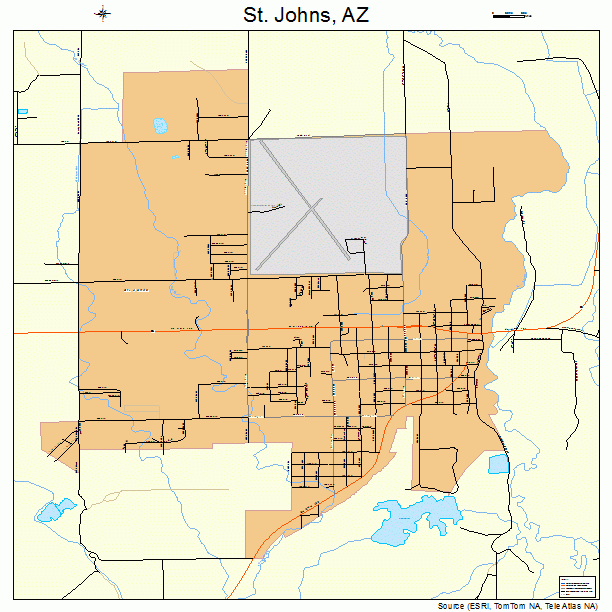 St. Johns, AZ street map