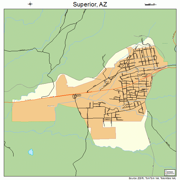 Superior, AZ street map