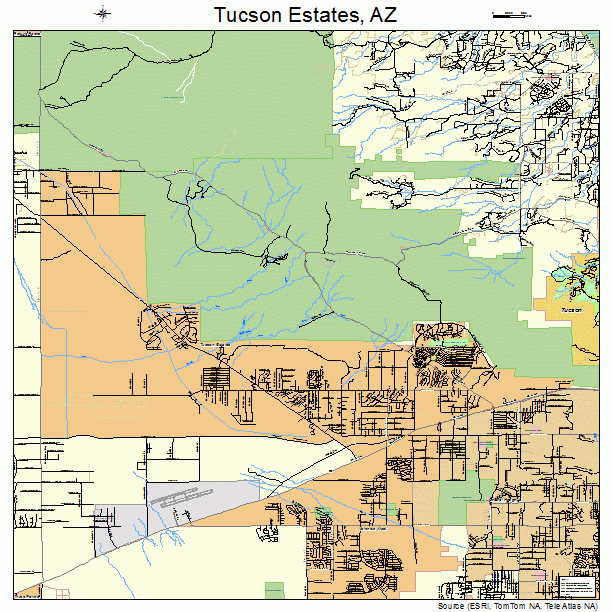 Tucson Estates, AZ street map