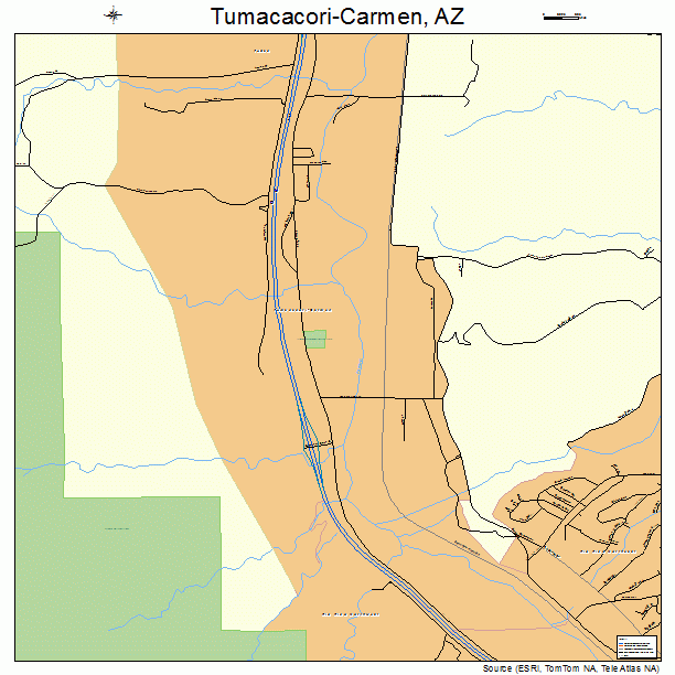 Tumacacori-Carmen, AZ street map