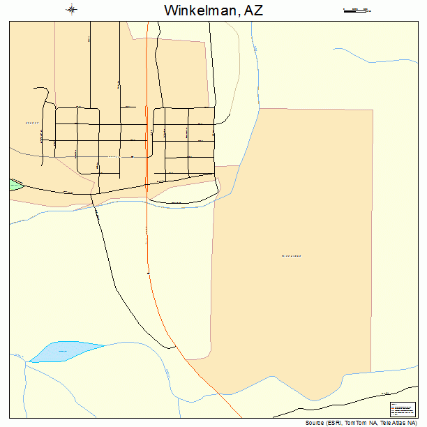 Winkelman, AZ street map