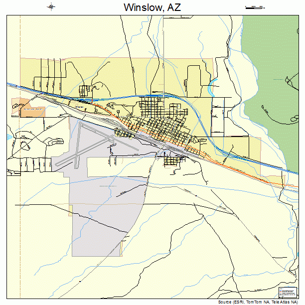 Winslow, AZ street map
