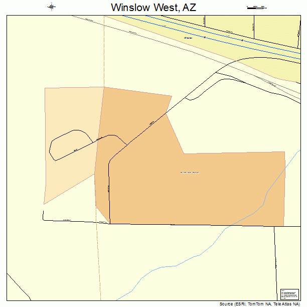 Winslow West, AZ street map