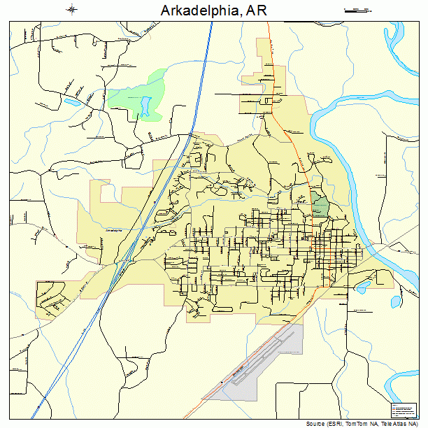 Arkadelphia, AR street map
