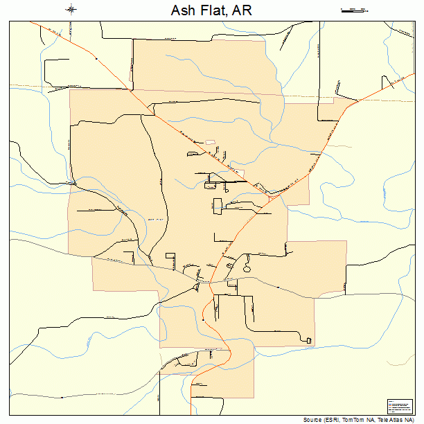 Ash Flat, AR street map
