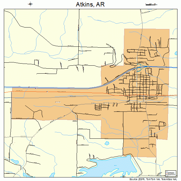 Atkins, AR street map