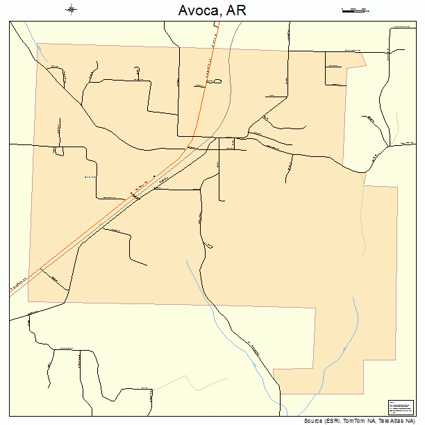 Avoca, AR street map