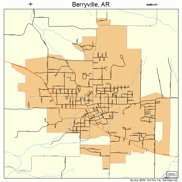 Berryville, AR street map